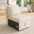 thumbnail image 3 of HONBAY Single Seat with Storage for Modular Sectional Sleeper Sofa, Linen Beige, 3 of 7