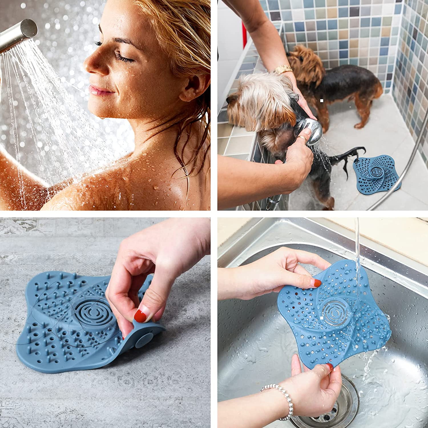 Diawss Shower Hair Drain Catcher,Convex Cover for Stopper with Suction  Cup,Suit for Bathroom,Bathtub