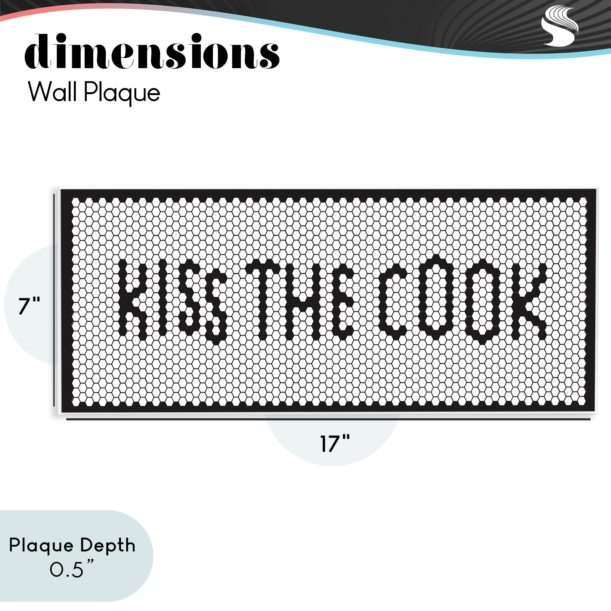 Stupell Industries Retro Kiss The Cook Wall Plaque Art, design by Elizabeth Medley