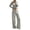 Gray, variant on vdgthytj 2 Piece Sets for Women Long Sleeve V-Neck Wrap Waist Crop Tops Drawstring Wide Leg Pants Fall Casual Going out Outfits