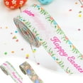 thumbnail image 2 of Easter Ribbon Easter Wired Edge Ribbon Easter Stripe Ribbon Spring Color Craft Ribbon Fabric Decorative Wrapping Ribbon Roll for Gift Hair Bow Sewing Crafts Supplies - 2pc, 2 of 8