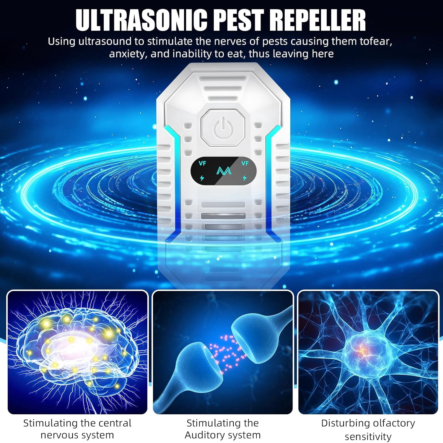 Ultrasonic Pest Repeler, Mouse Traps Indoor for Home, 6Pcs Plug in Rodent Repelent Indoor Electric Mouse Trap for Bedroom, Effective Pest Control