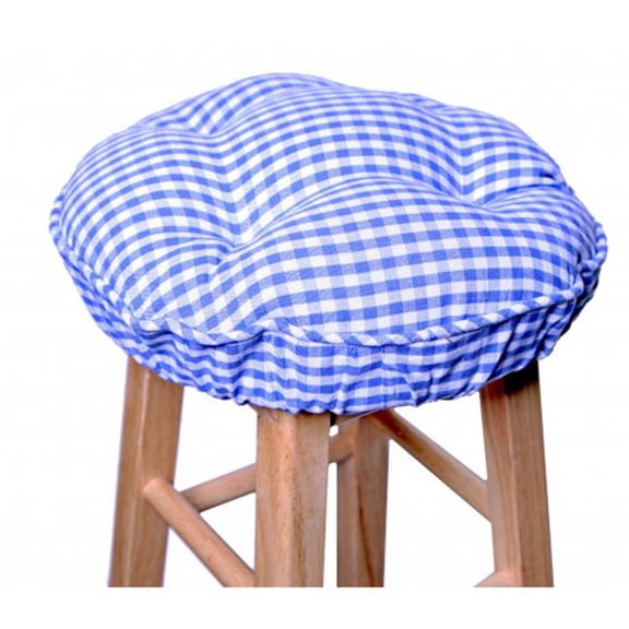 Mr. MJs Trading AG-61291 Bar Stool Cushion, Toro Blue Check