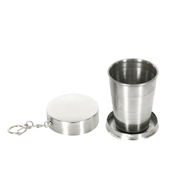 Copa de boca de acero inoxidable, copa de agua plegable para viajes al aire libre, copa telescópica portátil, copa de vino de Metal Wmkox8yii jkg6119