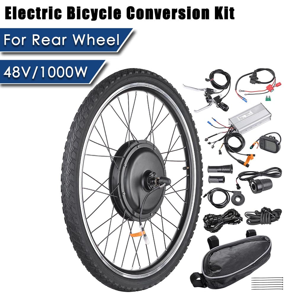 48v 1000w Electric Bicycle conversion kit 26" REAR WHEEL E-BIKE KIT with LCD di 
