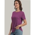 thumbnail image 5 of Womens Short Sleeve Basic Shirts Crewneck Tees Loose Fit Fashion Tops Casual Summer Clothes, 5 of 6