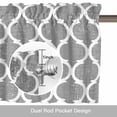 thumbnail image 6 of Grey Morocco Kitchen Curtain Valances for Windows Farmhouse Short Curtains, Modern Moroccan Geometric Abstract Art Rod Pocket Valance Curtain for Bedroom Cafe Living Room 42"x18", 6 of 8