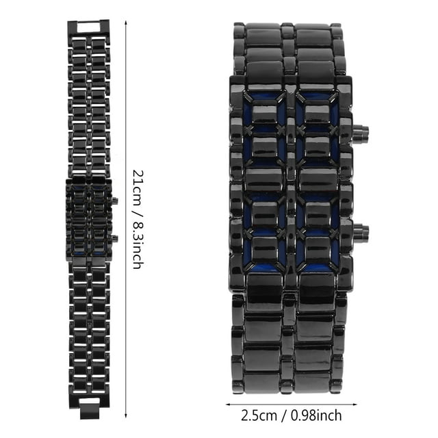 Reloj de pulsera, banda de acero de moda, reloj de pulsera electrónico para parejas, reloj de pulsera con iluminación LED, los mejores materiales Jadeshay A