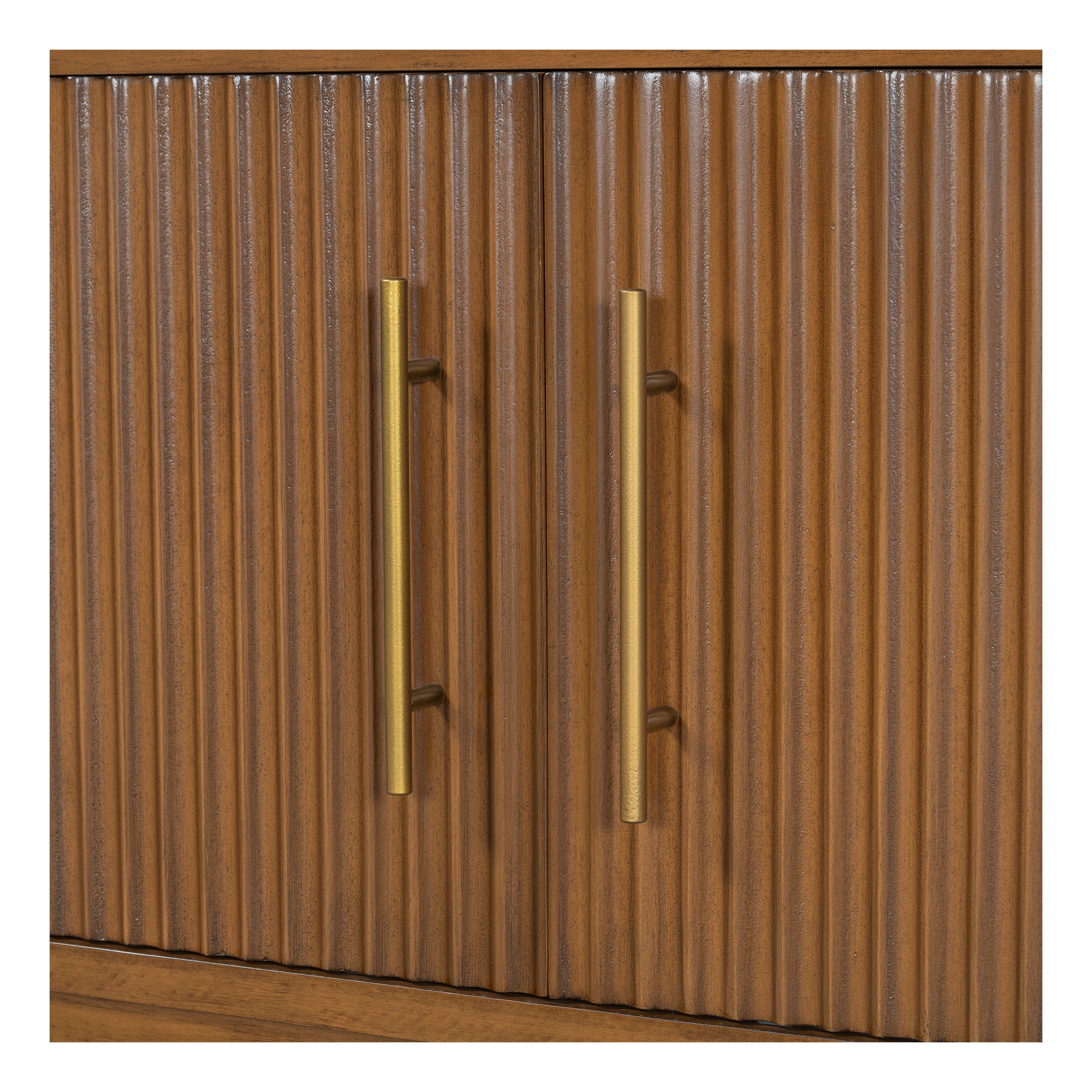 Christopher Knight Home Minimalist TV Stand For TVs up to 80" with 2 Vertical Striped Sliding Doors, Brown