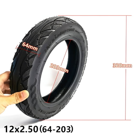 MELIVO Bicycle Tires 12 Inch Tubeless Tyre 12X2.50(64-203) for Electric Bike Scooter