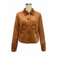 thumbnail image 3 of Female Floral Patchwork Cropped Faux Suede Leather Jacket Fall Clothes Button Down Coat Yellow-Brown L, 3 of 8