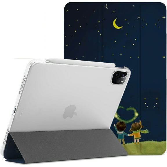 DuraSafe Cases for iPad PRO 11 Inch 2nd Gen 2020 (Will not fit iPad PRO 11 2018) Slimline Series Lightweight Protective Cover with Dual Angle Stand & Clear PC Back Shell - Night Sky