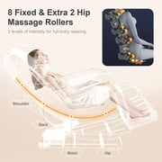 Znines Zero Gravity Full Body Massage Chair Recliner with 10 Rollers, Heat Therapy & Foot Rollers and Bluetooth, Touch Screen for Home Office, Brown