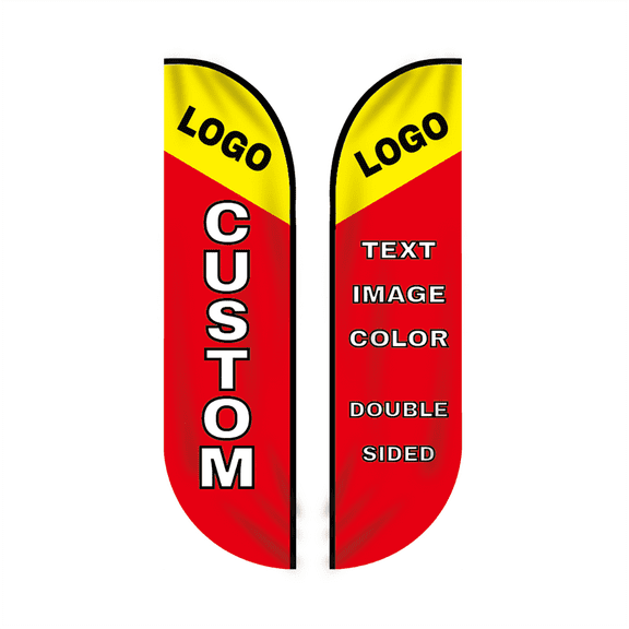 11.5ft / 3.5m Custom Feather Flag Kit with Poles Outdoor for Retail