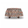 thumbnail image 4 of Colorful Ottoman Cover, Vertical Abstract Form, 2 Piece Slipcover Set with Ruffle Skirt for Square Round Cube Footstool Decorative Home Accent, Standard Size, Multicolor, by Ambesonne, 4 of 5