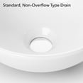 thumbnail image 5 of Miligoré 11" Round White Ceramic Vessel Sink - Modern Above Counter Bathroom Vanity Bowl, 5 of 7