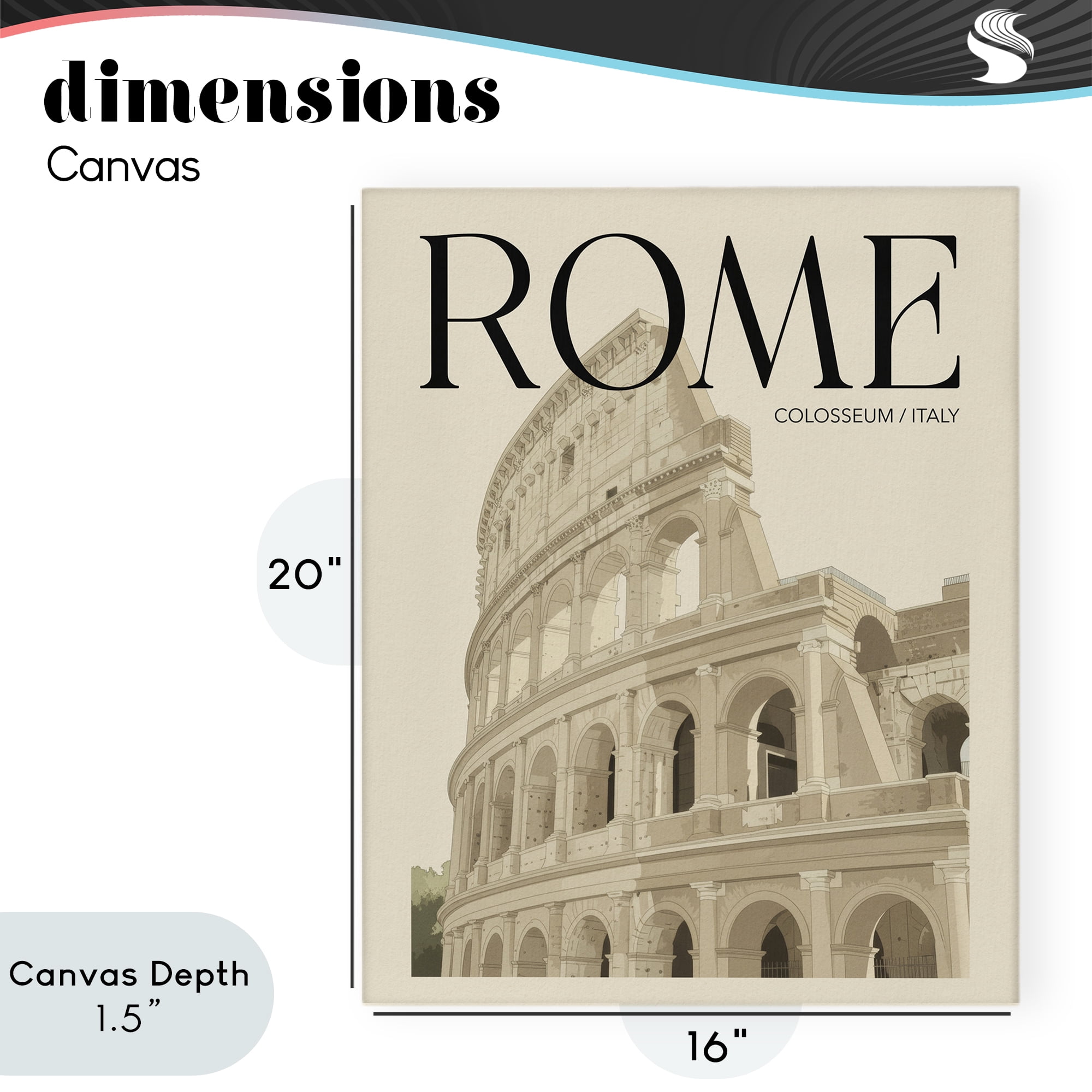 Stupell Industries Vintage Rome Colosseum Canvas Wall Art, design by Andreas Magnusson