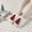 Red, variant on LSLJS Men's and Women's Couple Shoes Flat Plush Non-slip Home Shoes Linen Comfortable Platform Slippers