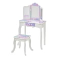 thumbnail image 4 of Fantasy Fields Gisele Starry Sky Wooden Kids Play Vanity Set with Tri-Fold Mirror & Stool, White & Lavender, 4 of 8