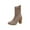 Khaki, variant on Women Sock Booties Stretch Knit Solid Color Comfy Boots Chunky High Heel Breathable Bootie Soft Pull On Shoes