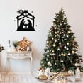 thumbnail image 5 of Vinyl Wall Art Decal - Nativity - 24" x 22" - Baby Jesus Christmas Eve Holiday Season Cute Seasonal Religious Sticker For Family Home Bedroom Dining Room Living Room Door Store Window Decor (Black), 5 of 5