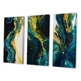thumbnail image 3 of Designart "Liquid Dreams in Teal and Yellow III" Abstract Wall Art Set Of 3 - Teal Abstract Gallery Wall Set For Home Decor, 3 of 7