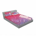 thumbnail image 3 of Ambesonne Modern Fitted Sheet & Pillow Sham Set, Little Mermaid Face Hair, Twinxl, Red Violet Cream, 3 of 3