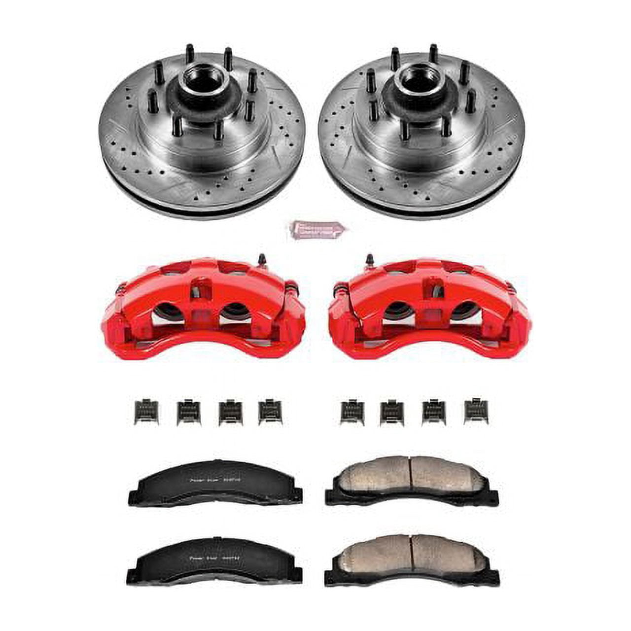 PowerStop Front Z23 Evolution Sport Brake Pad and Rotor Kit with Red Powder Coated Calipers Fits: FORD Select Models KC4716