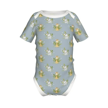 

Coaee Baby Elephant Giraffe for Soft Baby Short-Sleeve Bodysuit Baby Climbing Clothes Baby Girls Boys Bodysuit Romper-6 Months
