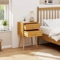 thumbnail image 2 of Costway Nightstand Mid-century Modern Bedside Table with 2 Drawers Solid Wood Support Legs, 2 of 7