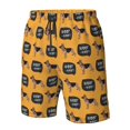 thumbnail image 4 of Honeii German Shepherd Woof Print Men's Casual Shorts with Drawstring,Swim Trunks Quick Dry Beach Shorts-Medium, 4 of 6