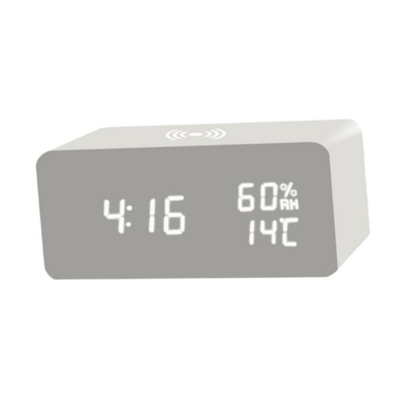 Reloj despertador digital Reloj electrónico Estación de carga Reloj de escritorio con 3 configuraciones de alarma