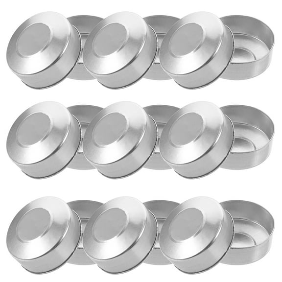 Hemoton  20 Pcs Empty Tea Light Candle Tins Holder for Making Silver