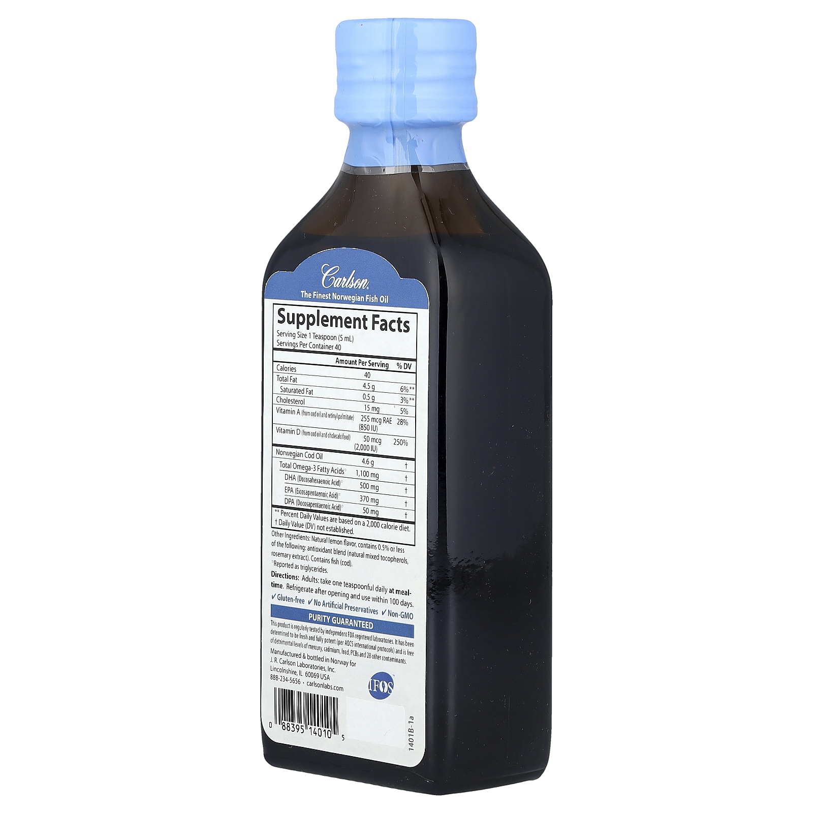 Carlson Wild Norwegian Super D Omega-3®, Natural Lemon, 6.7 fl oz (200 ml)