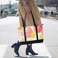 thumbnail image 4 of FORMRS Canvas Laptop Tote Bag for Women with 15.6" Computer Compartments Shoulder Handbag, Pink Floral Orange, 4 of 7