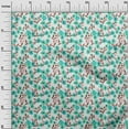 thumbnail image 3 of oneOone Polyester Spandex Turquoise Green Fabric Floral Craft Projects Decor Fabric Printed By The Yard 56 Inch Wide, 3 of 4