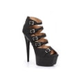 thumbnail image 3 of Ellie Shoes E-609-Una 6" Womens Stiletto In Pu w/multi buckle Accents. 6 / Black, 3 of 3