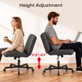 thumbnail image 3 of PayLessHere Criss Cross Armless Office Chair, Adjustable Height & 360° Swivel Wheels, Home Office Chair Black, 3 of 7