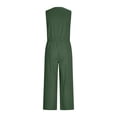 thumbnail image 5 of Axiiglly Jumpsuits for Women V Neck Adjustable Waist Slim Flowy Boho Rompers Cotton Linen Plus Size Summer Lounge Beach One Piece Overalls, S-3XL, 5 of 6