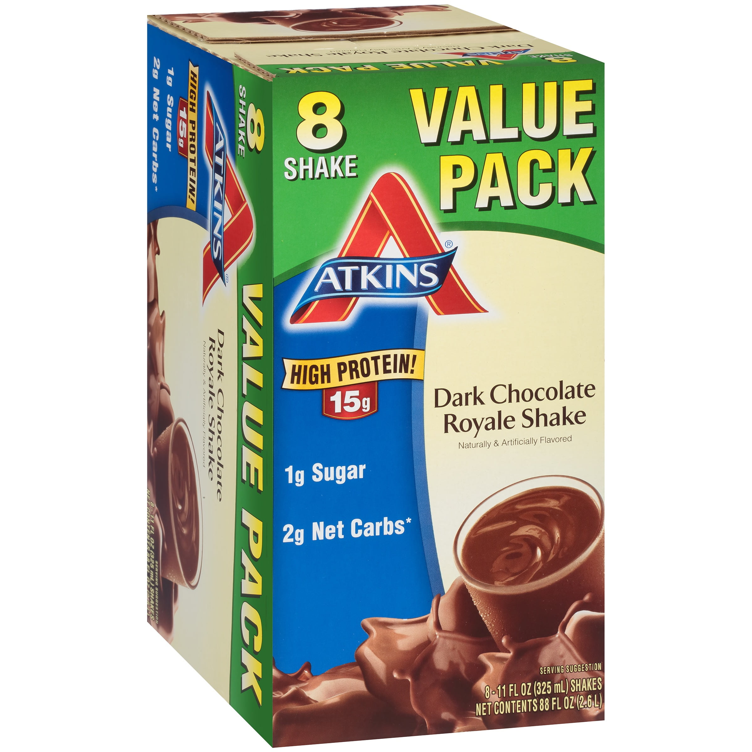Atkins Dark Chocolate Royale Shake, 11Fl oz., 8-pack (Ready To Drink) by Atkins Nutritionals, Inc.