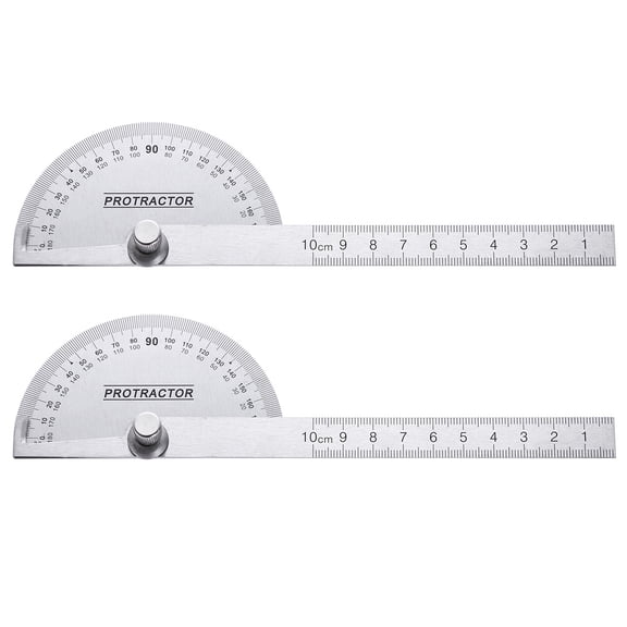 Milisten 2Pcs White Stainless Steel Angle Finder Protractor Lightweight and Easy to Carry
