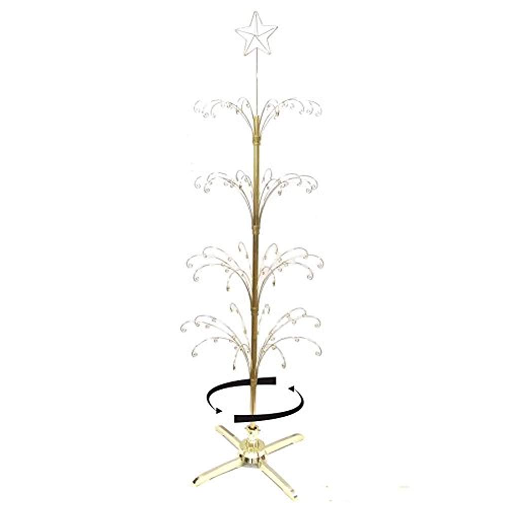 Goldtone 74 Rotating Ornament Tree Holds 90 Ornaments