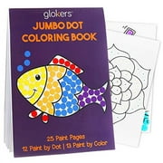 glokers Jumbo Dot Coloring Book for Kids - Creative Interactive Activity Books for Toddlers - 25 Pages of Different Shapes and Colors - Works with Dab Markers - Children Educational Art Supplies