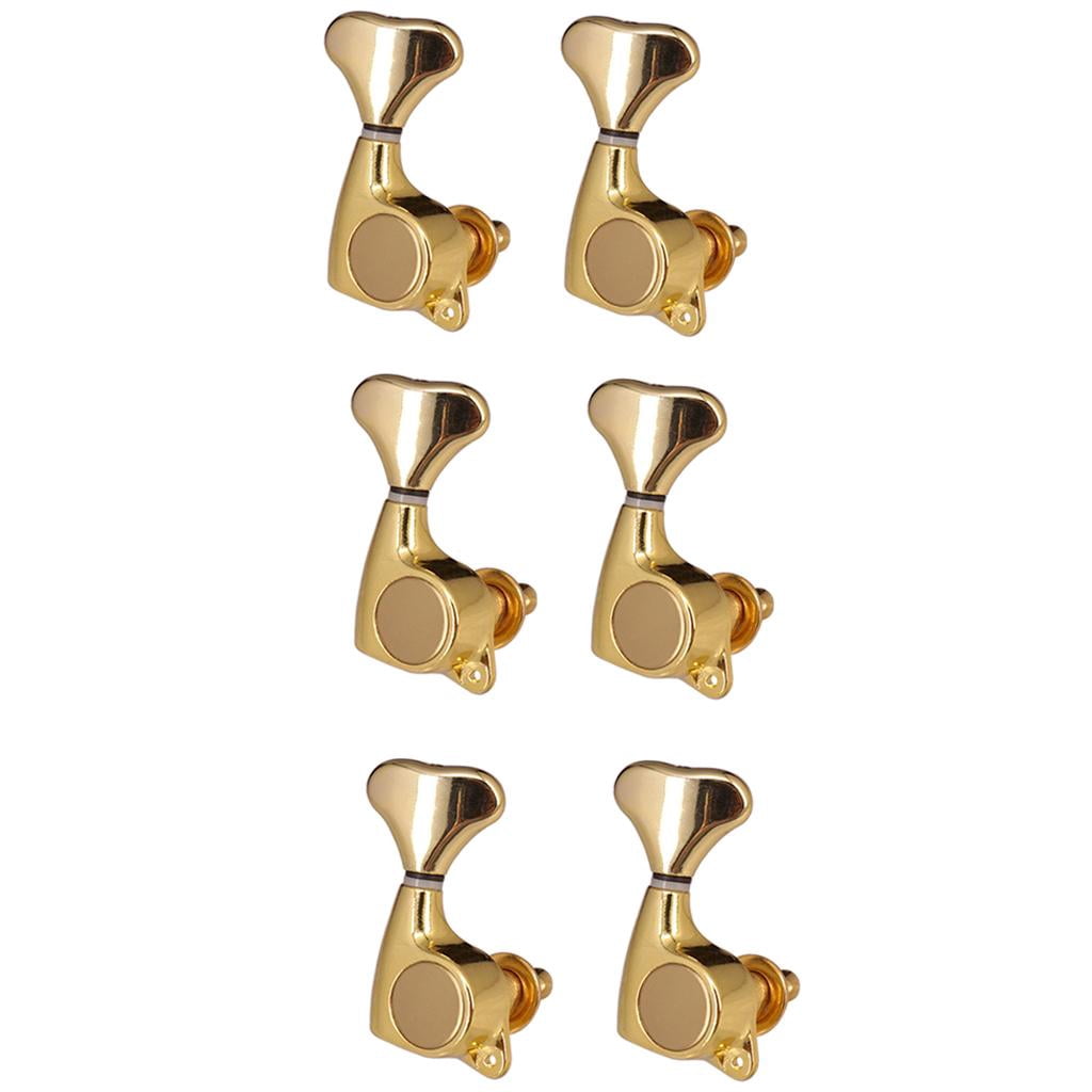 LeeQinersw 1:21 Fishtail Handle Sealed-gear Guitar Tuning Pegs for Guitar 6R Golden