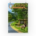 thumbnail image 3 of Olympic National Park, Washington, Park Entrance and Elk, Without Shield (12x18 Wall Art Poster, Room Decor), 3 of 3