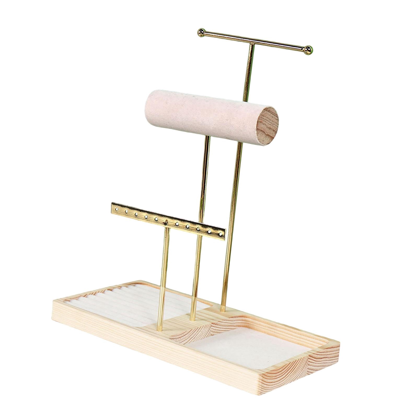 QccHieUs Jewelry Stand Organizer Necklace Holder Multifunctional Sturdy Accessory Earring Gold