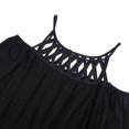 thumbnail image 6 of Women's Off Shoulder Dress Hollow Neck Lantern Sleeve Loose Elegant Mini Dress, 6 of 8