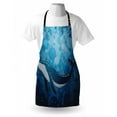 thumbnail image 3 of Whale Apron Vintage Whale Poster Motif on Marine Grunge Backdrop Retro Ocean Graphic, Unisex Kitchen Bib Apron with Adjustable Neck for Cooking Baking Gardening, Petrol and Violet Blue, by Ambesonne, 3 of 3