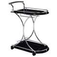 thumbnail image 1 of Coaster Chariot de Service II-CO avec 2 Tablettes en Verre, Chrome et Noir, 1 of 9