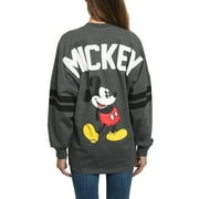 Mickey Mouse Sweatshirt Disney Womens Long Sleeve Oversized Jersey Charcoal Gray